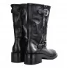 STIVALETTO BIKER ZIP E FIBBIE STRATEGIA A5738 NERO