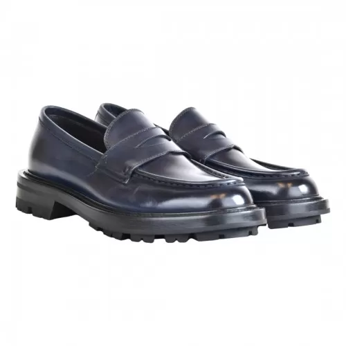 MOCASSINO IN PELLE BARRETT 242U070.5 BLU