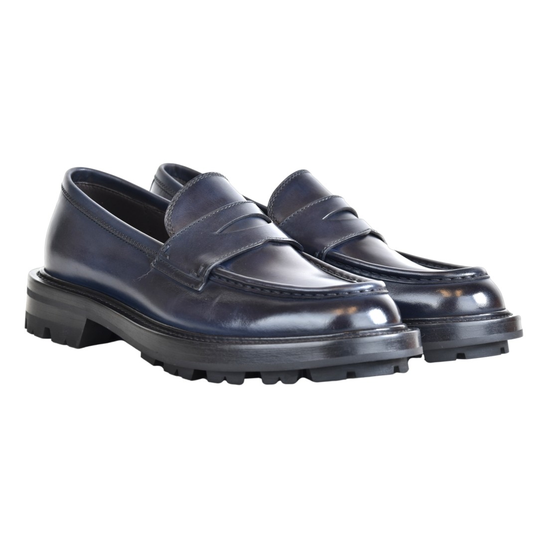 MOCASSINO IN PELLE BARRETT 242U070.5 BLU
