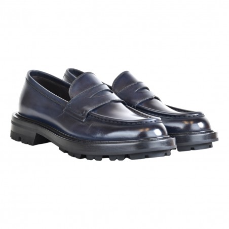 MOCASSINO IN PELLE BARRETT 242U070.5 BLU