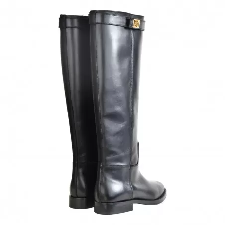 STIVALE CAVALLERIZZA CON LUCCHETTO ORO VIA ROMA 15 3820 NERO