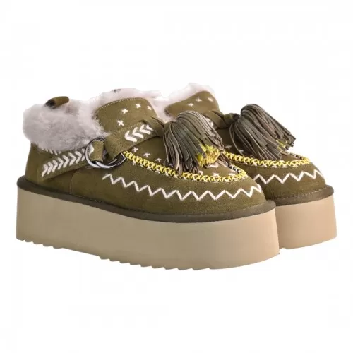 PANTOFOLA CON NAPPINE ELENA IACHI MI02 MILITARY