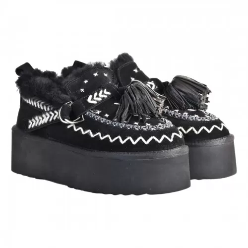 PANTOFOLA CON NAPPINE ELENA IACHI MI02 NERO