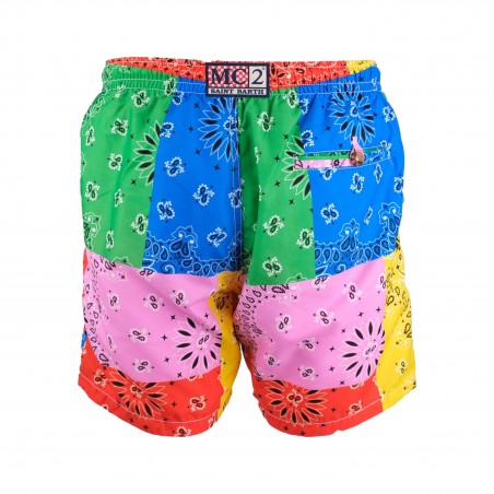 SWIM SHORT WITH CORD COULISSE BANDANA MC2 SAINT BARTH CAPRESE 00208B