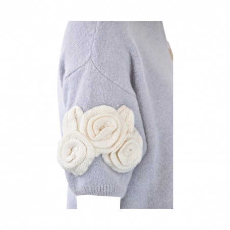 MAGLIA C/APPLICAZIONE FIORI PHO FIRENZE 4322140CC24 PERLA