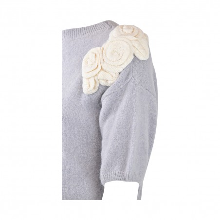 MAGLIA C/APPLICAZIONE FIORI PHO FIRENZE 4322140CC24 PERLA