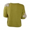 MAGLIA C/APPLICAZIONE FIORI PHO FIRENZE 4322140CC24 PISTACCHIO