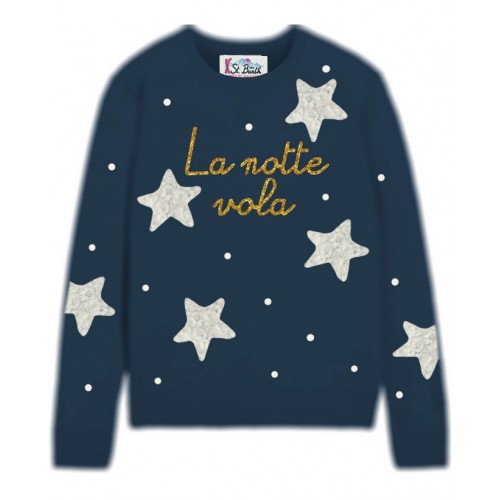 NEW QUEEN CREWNECK NOTTE STARS 61OR EMB MC2 SAINT BARTH QUE0014 00142G