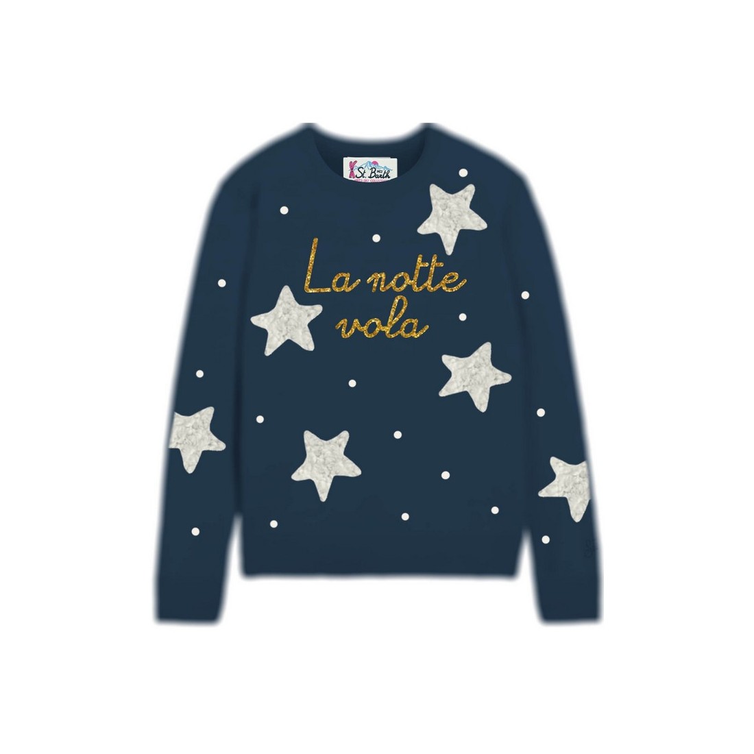 NEW QUEEN CREWNECK NOTTE STARS 61OR EMB MC2 SAINT BARTH QUE0014 00142G