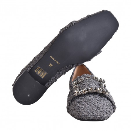 MOCASSINO CON ACCESSORIO FESTA FELISA FUME