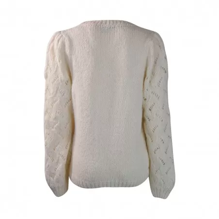 MAGLIA MANICHE TRECCE SO ALLURE A44028A MILK