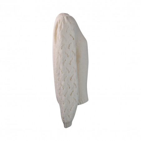 MAGLIA MANICHE TRECCE SO ALLURE A44028A MILK