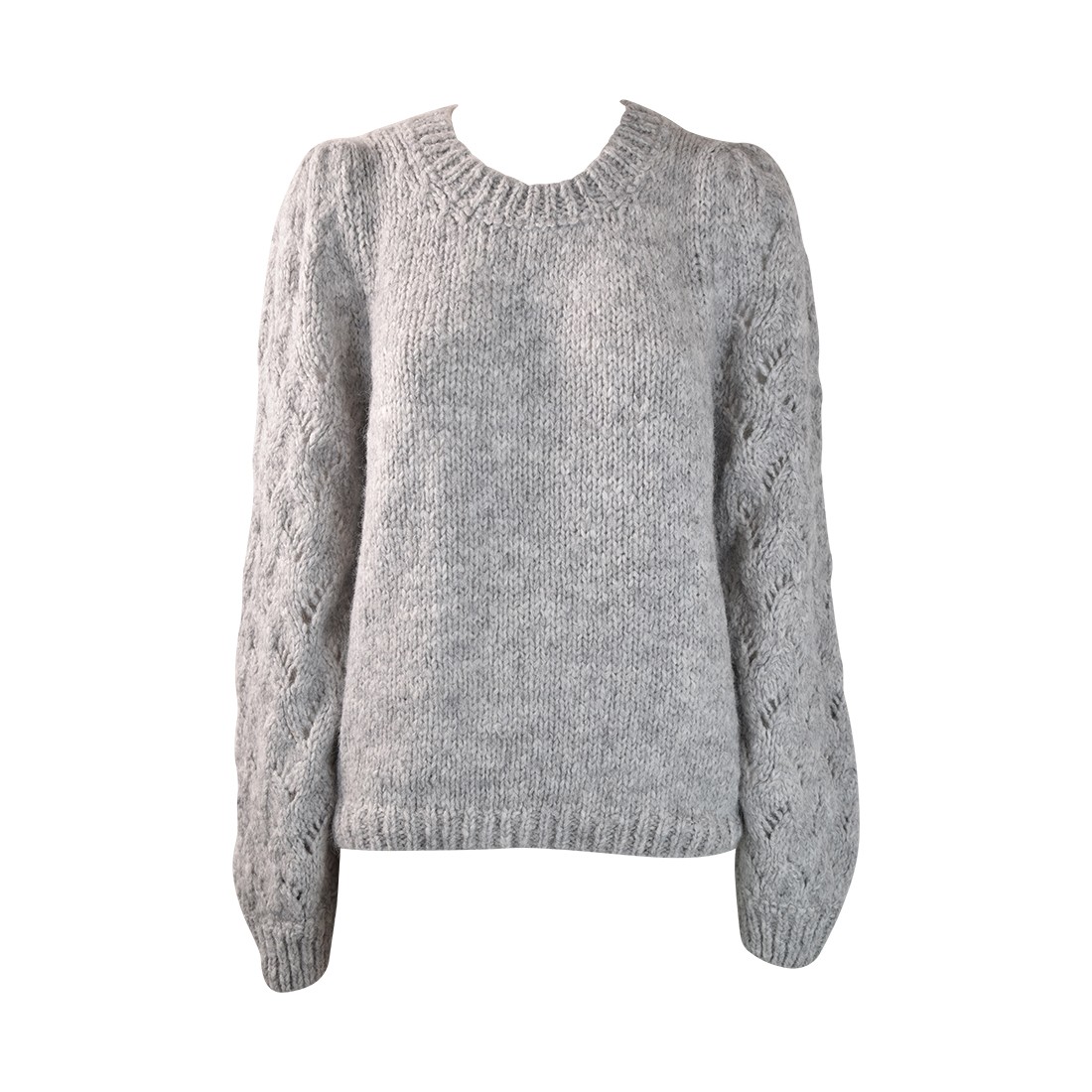 MAGLIA MANICHE TRECCE SO ALLURE A44028A PEARL