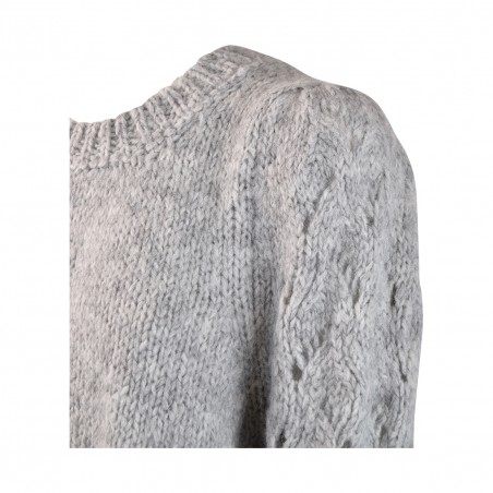 MAGLIA MANICHE TRECCE SO ALLURE A44028A PEARL