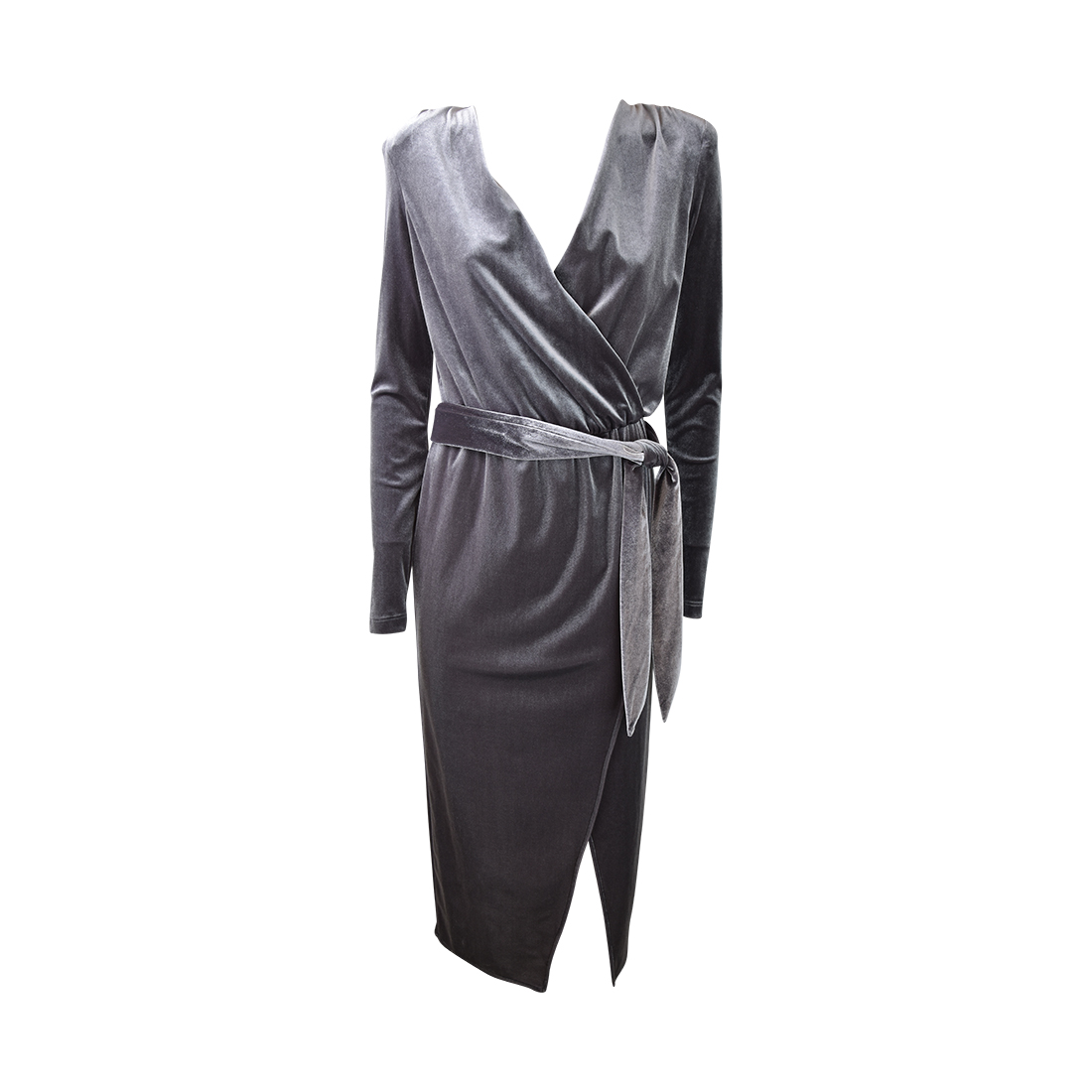 ABITO MIDIE INCROCIO VELLUTO SO ALLURE D11016A PEARL