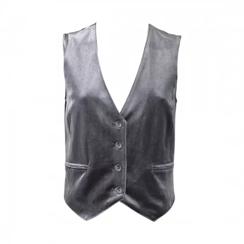 GILET CORTO VELLUTO SO ALLURE D33019A  PEARL