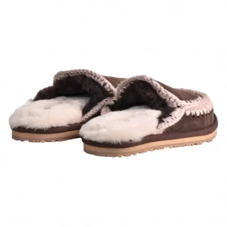 SLIPPER FULL ESKIMO STITCH MOU MU.FW161007A MOCHA