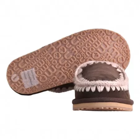SLIPPER FULL ESKIMO STITCH MOU MU.FW161007A MOCHA