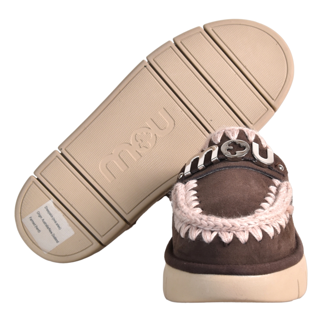 サンダル・ミュール Mou FW24 BOUNCE CLOG L LOGO (MUFW531001A ELGRY) Bounce clog metal logo