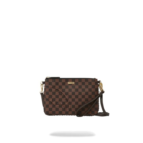 CORE EMBOSS CHECK POUCHETTE SPRAYGROUND 910B6835NSZ BROWN