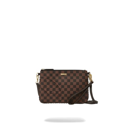 CORE EMBOSS CHECK POUCHETTE SPRAYGROUND 910B6835NSZ BROWN