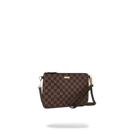 CORE EMBOSS CHECK POUCHETTE SPRAYGROUND 910B6835NSZ BROWN