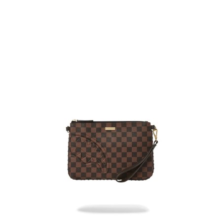 CORE EMBOSS CHECK POUCHETTE SPRAYGROUND 910B6835NSZ BROWN
