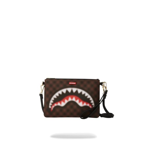 SHARKS IN PARIS BLUR POUCHETTE SPRAYGROUND 910B6847NSZ BROWN