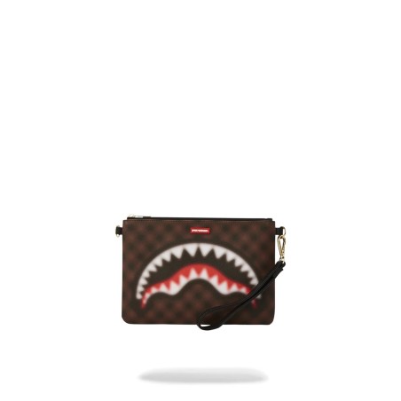 SHARKS IN PARIS BLUR POUCHETTE SPRAYGROUND 910B6847NSZ BROWN
