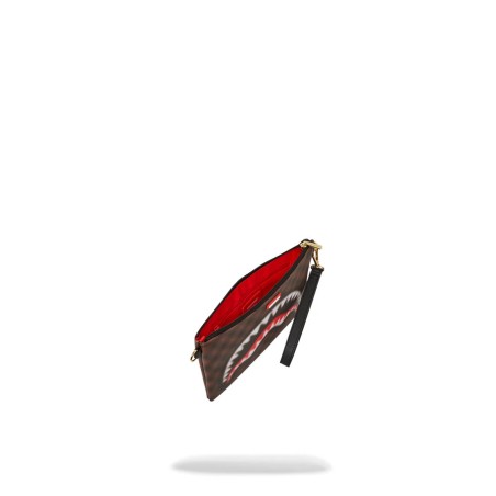 SHARKS IN PARIS BLUR POUCHETTE SPRAYGROUND 910B6847NSZ BROWN
