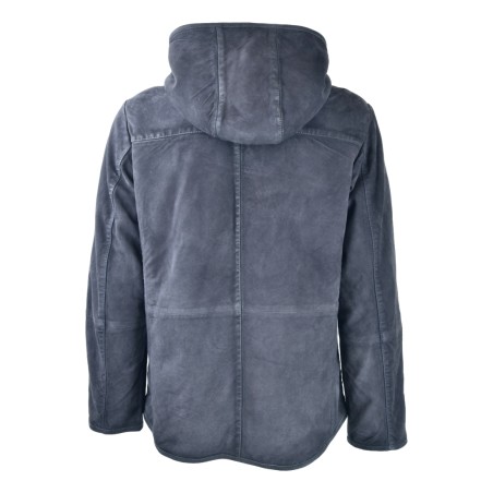 MAN GOAT SUEDE LEATHER JACKET BULLY 5625 BLU/MORO