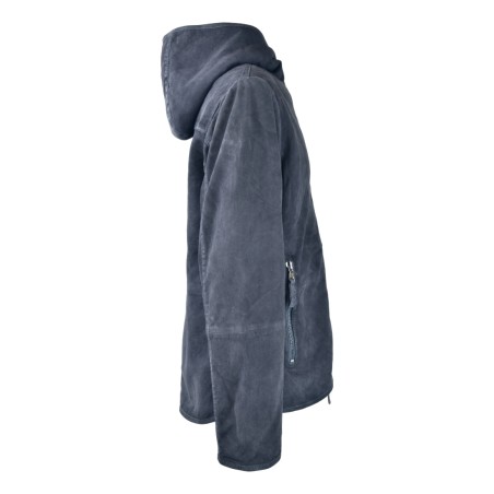 MAN GOAT SUEDE LEATHER JACKET BULLY 5625 BLU/MORO