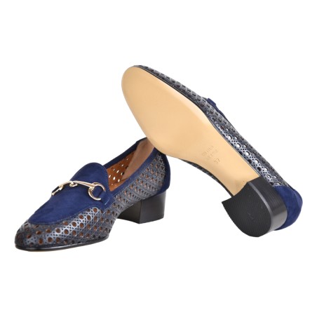 MOCASSINO TRAFORATO CON MORSETTO LA PARIGINA 4637 BLUE