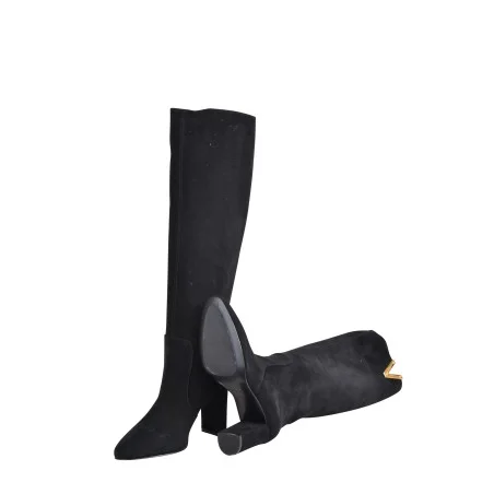 STIVALE CAMOSCIO CON ACCESSORIO V VIA ROMA 15 3865 NERO