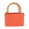 BORSA RETTANGOLARE PICCOLA CON MANICI IN BAMBOO CHICA METEORA ARANCIO