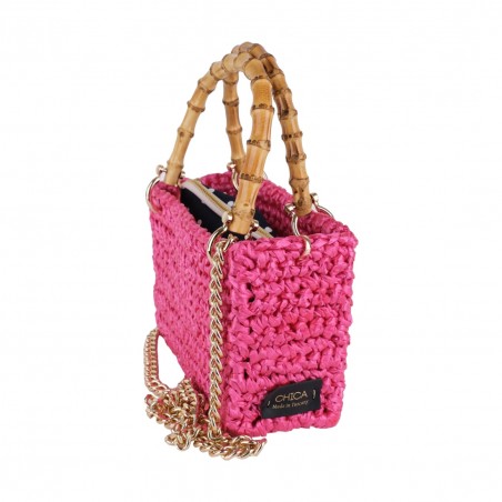 BORSA RETTANGOLARE PICCOLA CON MANICI IN BAMBOO CHICA METEORA FU