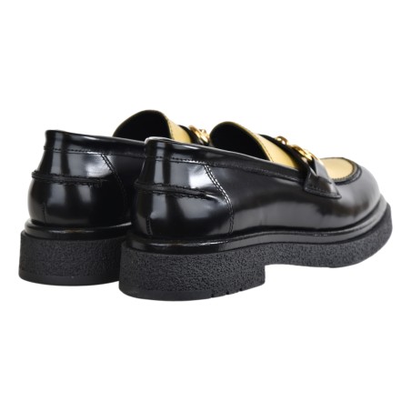 MOCASSINO CON MORSETTO LOAFER AL101 NERO/ORO