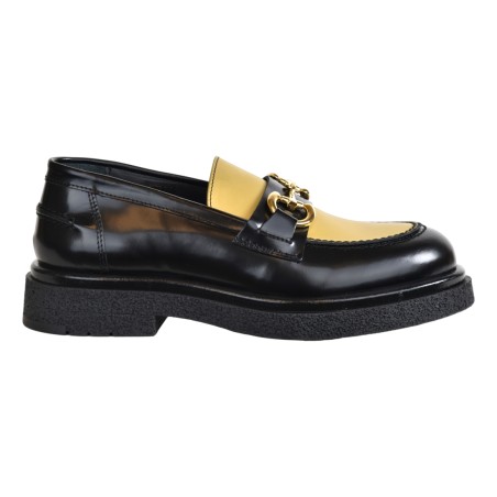 MOCASSINO CON MORSETTO LOAFER AL101 NERO/ORO