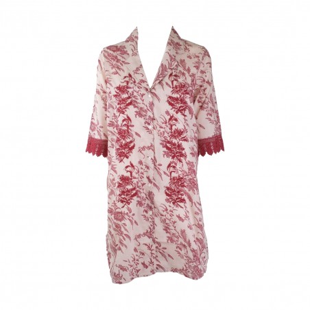 ABITO CAMICIA FIORI ROSSI ICONIQUE 090 BEIGE