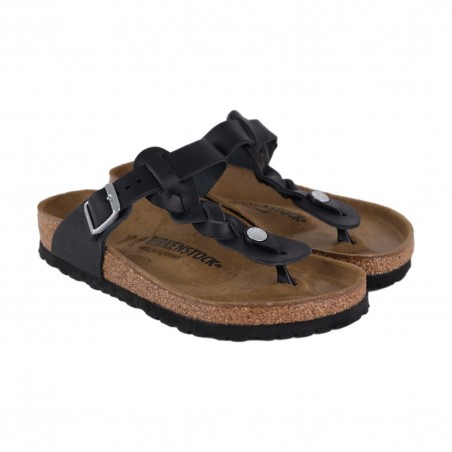 INFRADITO GIZEH BRAIDED OILED LEATHER BIRKENSTOCK 1021349 BLACK