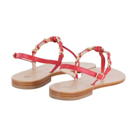 SANDALO INFRADITO PELLE PAOLA FIORENZA FARFALLINA ROSSO