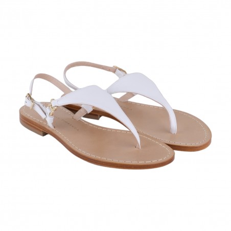 SANDALO INFRADITO PELLE PAOLA FIORENZA TRIANGOLO BIANCO