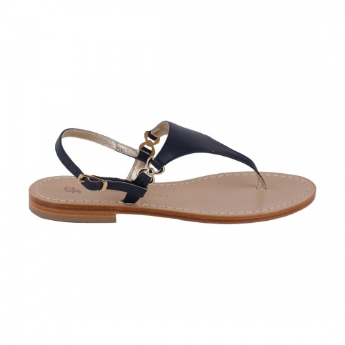 SANDALO INFRADITO PELLE PAOLA FIORENZA TRIANGOLO BLU