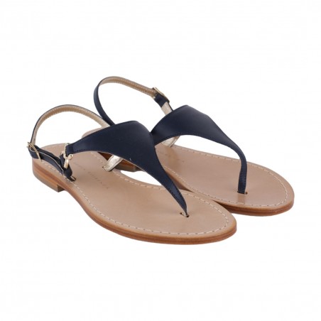 SANDALO INFRADITO PELLE PAOLA FIORENZA TRIANGOLO BLU