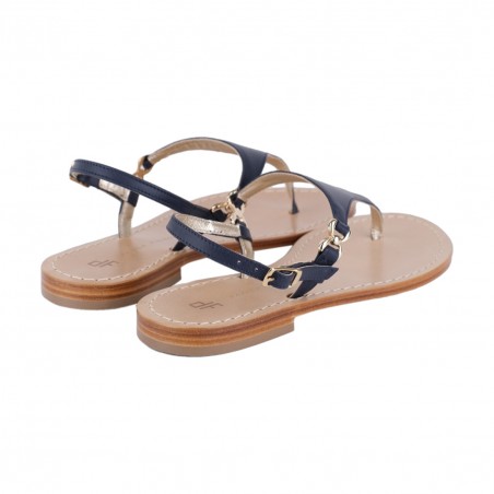 SANDALO INFRADITO PELLE PAOLA FIORENZA TRIANGOLO BLU