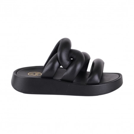 CIABATTA IN NAPPA FOULARD ASH VERSUS01 BLACK