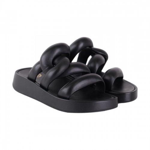 CIABATTA IN NAPPA FOULARD ASH VERSUS01 BLACK