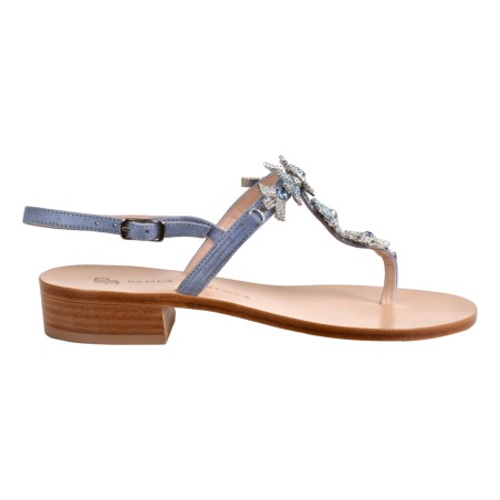 SANDALO IN PELLE CON MICROCRISTALLI PAOLA FIORENZA LRC3008 RIVIERA