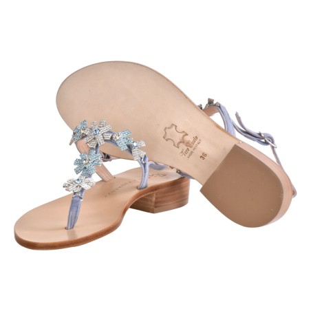 SANDALO IN PELLE CON MICROCRISTALLI PAOLA FIORENZA LRC3008 RIVIERA