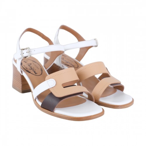 SANDALO IN PELLE LA PARIGINA 512/513 BIANCO